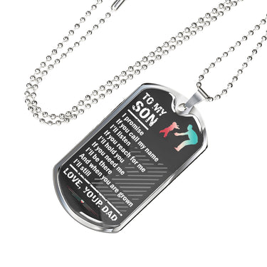 Father Son Heart Necklace From Papa Christmas Gifts, Birthday Gift Ideas for Boy